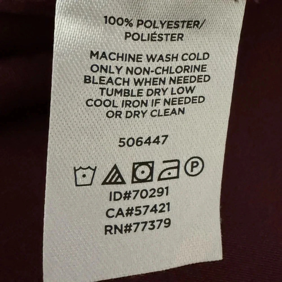 ANN TAYLOR Plum Blouse Button Mock Neck Long Sleeve Classic Blouse Medium - Picture 9 of 12